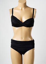 Costum de baie din două piese elasticitate sutien cupe întregi cu decolteu înalt negru OPERA femme