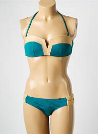 Costum de baie din două piese elasticitate top sutien modelat verde PLAGE DU SUD femme