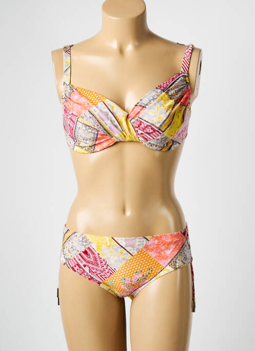 Costum de baie din două piese elasticitate sutien cupe întregi cu decolteu înalt portocaliu MARYAN MEHLHORN femme