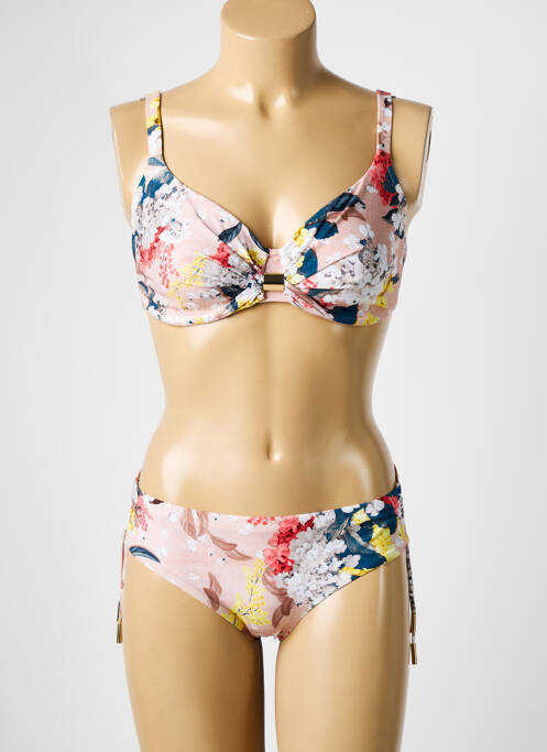 Costum de baie din două piese elasticitate sutien cupe întregi cu decolteu înalt bej MARYAN MEHLHORN femme