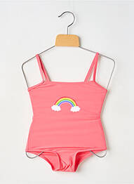 Costum de baie dintr-o singură piesă elasticitate roz LAGON BLEU fille