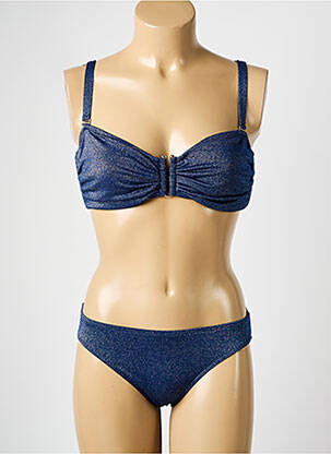 Costum de baie din două piese elasticitate top bentiță albastru COCO SAINT TROPEZ femeie