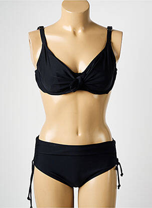 Costum de baie din două piese elasticitate sutien cupe întregi cu decolteu înalt negru DAG ADOM femeie