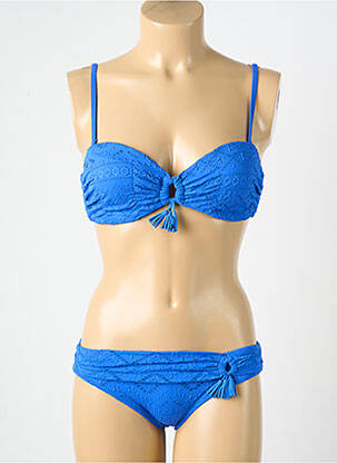 Costum de baie din două piese elasticitate top sutien modelat albastru DAG ADOM femeie