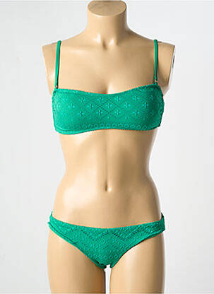 Costum de baie din două piese elasticitate sutien cu susținere înaltă și burete detașabil verde DAG ADOM femeie