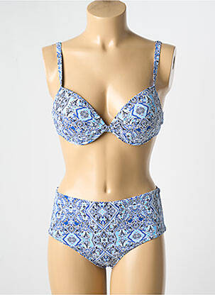 Costum de baie din două piese cu armatură top sutien push-up albastru DAG ADOM femeie