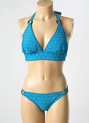 Costum de baie din două piese elasticitate sutien cu susținere înaltă și burete detașabil albastru SUN PROJECT femeie