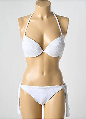 Costum de baie din două piese elasticitate top sutien push-up alb YSABEL MORA femeie