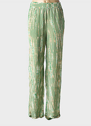 Pantalon drept talie elastică mărime normală verde MKT STUDIO femeie