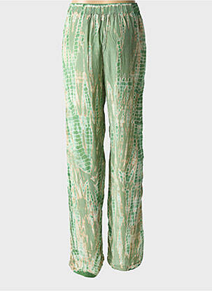 Pantalon drept talie elastică mărime normală verde MKT STUDIO femeie