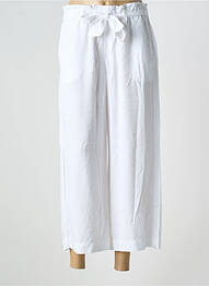 Pantalon 7/8 țesătură poplin mărime normală alb KANOPE femme