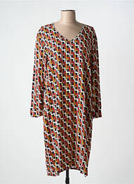 Rochie midi imprimeu fantezie mâneci lungi portocaliu LE PETIT BAIGNEUR femme