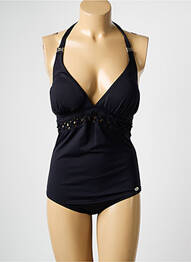 Costum de baie dintr-o singură piesă bretele elastice reglabile negru SUN PLAYA femeie