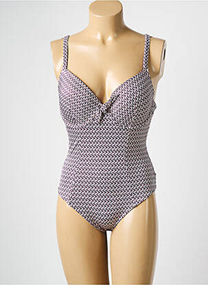 Costum de baie dintr-o singură piesă imprimeu fantezie violet OLYMPIA femeie