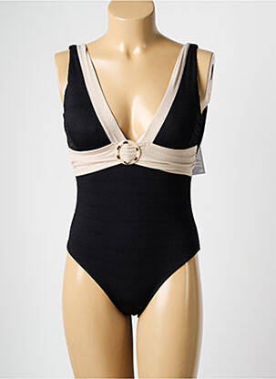 Costum de baie dintr-o singură piesă bretele elastice negru COCO SAINT TROPEZ femeie