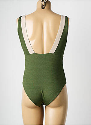Costum de baie dintr-o singură piesă bretele elastice verde COCO SAINT TROPEZ femeie