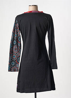 Rochie scurtă mâneci lungi mâneci lungi negru COTON DU MONDE femeie