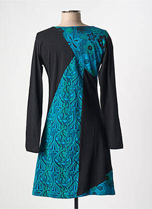 Rochie scurtă mâneci lungi mâneci lungi albastru COTON DU MONDE femeie