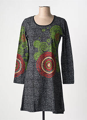 Rochie scurtă mâneci lungi mâneci lungi gri COTON DU MONDE femeie