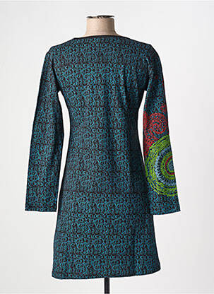 Rochie scurtă mâneci lungi mâneci lungi albastru COTON DU MONDE femeie
