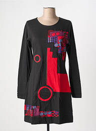 Rochie scurtă mâneci lungi mâneci lungi negru COTON DU MONDE femme