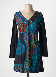 Rochie scurtă mâneci lungi mâneci lungi negru COTON DU MONDE femeie