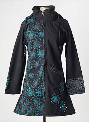 Palton lung negru COTON DU MONDE femeie