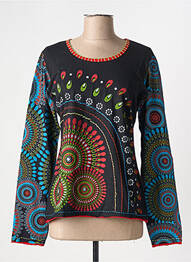 Tricou mâneci lungi mâneci lungi negru COTON DU MONDE femme