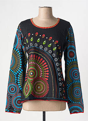 Tricou negru COTON DU MONDE femeie