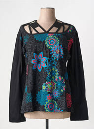 Tricou mâneci lungi mâneci lungi negru COTON DU MONDE femeie