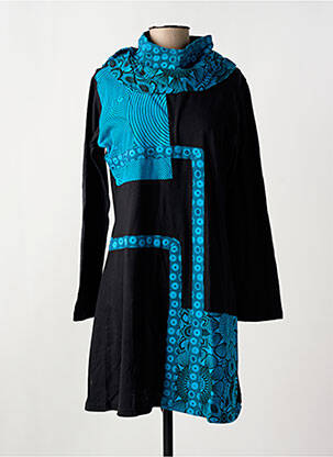 Rochie scurtă mâneci lungi mâneci lungi negru COTON DU MONDE femeie
