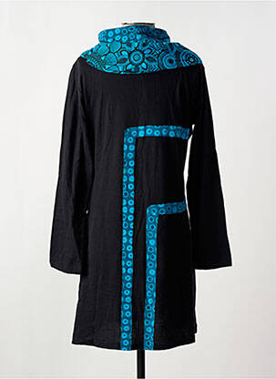 Rochie scurtă mâneci lungi mâneci lungi negru COTON DU MONDE femeie