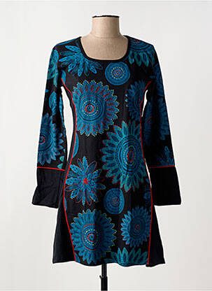 Rochie scurtă mâneci lungi mâneci lungi negru COTON DU MONDE femeie