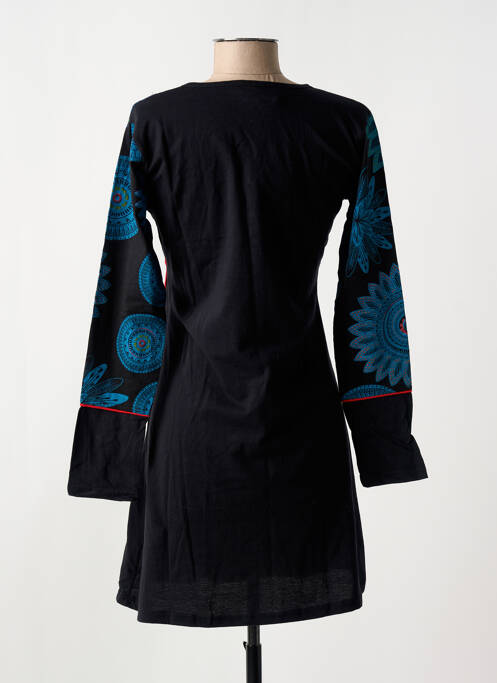 Rochie scurtă mâneci lungi mâneci lungi negru COTON DU MONDE femme