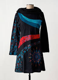 Rochie scurtă mâneci lungi mâneci lungi negru COTON DU MONDE femme