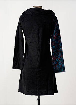 Rochie scurtă mâneci lungi mâneci lungi negru COTON DU MONDE femeie