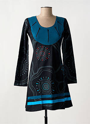 Rochie scurtă mâneci lungi mâneci lungi negru COTON DU MONDE femeie