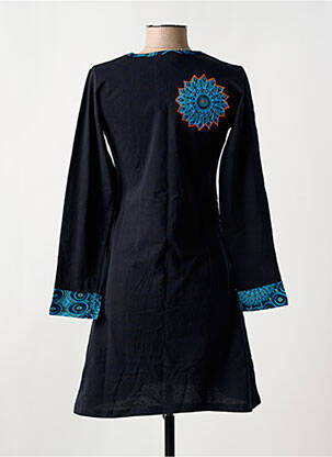 Rochie scurtă mâneci lungi mâneci lungi negru COTON DU MONDE femeie