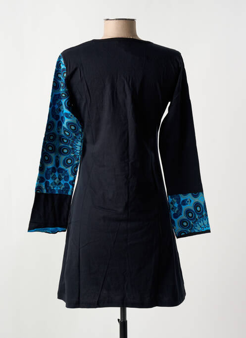 Rochie scurtă mâneci lungi mâneci lungi negru COTON DU MONDE femme