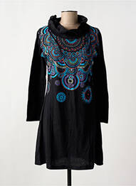 Rochie scurtă mâneci lungi mâneci lungi negru COTON DU MONDE femeie