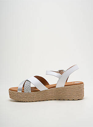 Sandale/pantofi decupați material neted toc de 4 la 6 cm alb EVA FRUTOS femeie