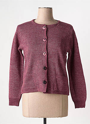 Vestă cu mâneci lungi guler rotund violet DUGER femeie
