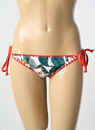 Chiloți de baie imprimeu tie and dye bikini portocalie LAGON BLEU femeie