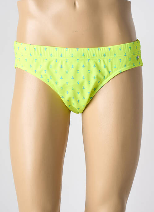 Slip de baie țesătură satinată galben SCUOLA NAUTICA ITALIANA homme