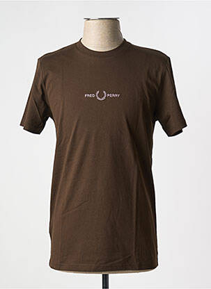 Tricou croială dreaptă mâneci scurte maro FRED PERRY bărbat