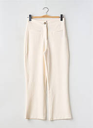 Pantalon drept închidere cu fermoar sub clapetă cu nasturi bej ICHI femme