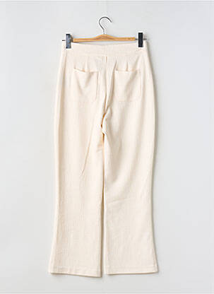 Pantalon drept talie elastică bej ICHI femeie