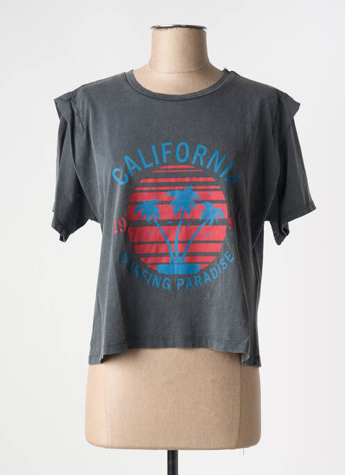 Tricou gri PIECES femeie