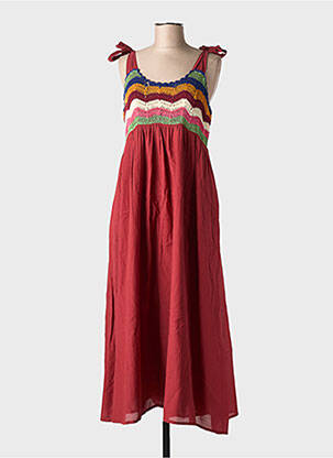 Rochie lungă croială evazată fără mâneci roșu LEON & HARPER femeie