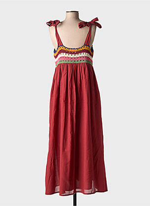 Rochie lungă croială evazată fără mâneci roșu LEON & HARPER femeie